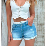 Short Corto con Detalles en Ojalillo