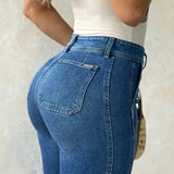 Jean Recto Con Cortes y Bolsillos Laterales