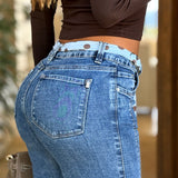 Jean Flare con Correa Polka Dots