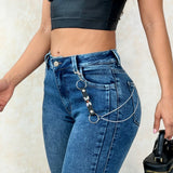 Jean Skinny Azul con Cadena Decorativa