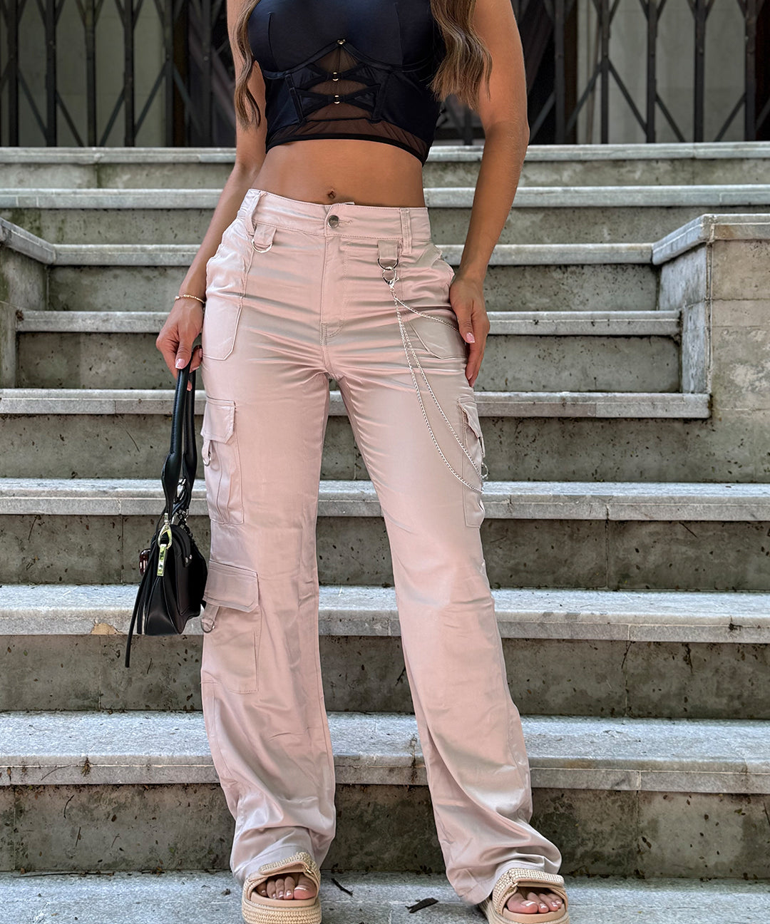 Pantalón Cargo en Lycra Spandex